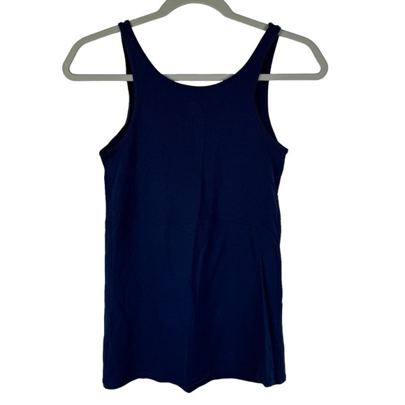 Old Navy 2 Tank Tops Red Ribbed "Need Coffee" and Navy Blue Tank Women's Medium - Picture 8 of 12
